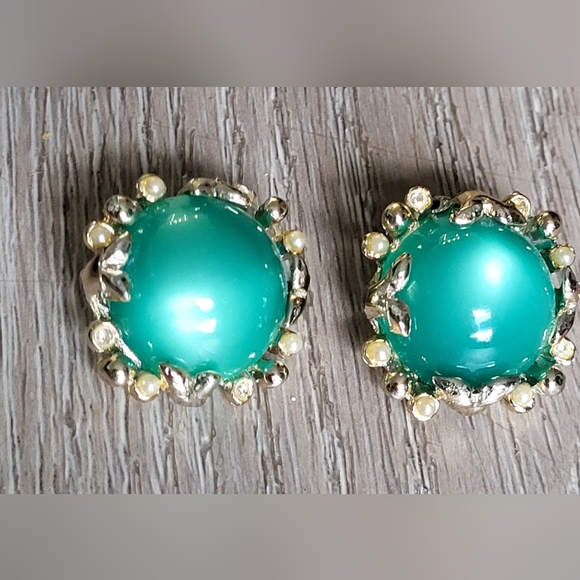 Gorgeous green moonstone earrings - Picture 6 of 11